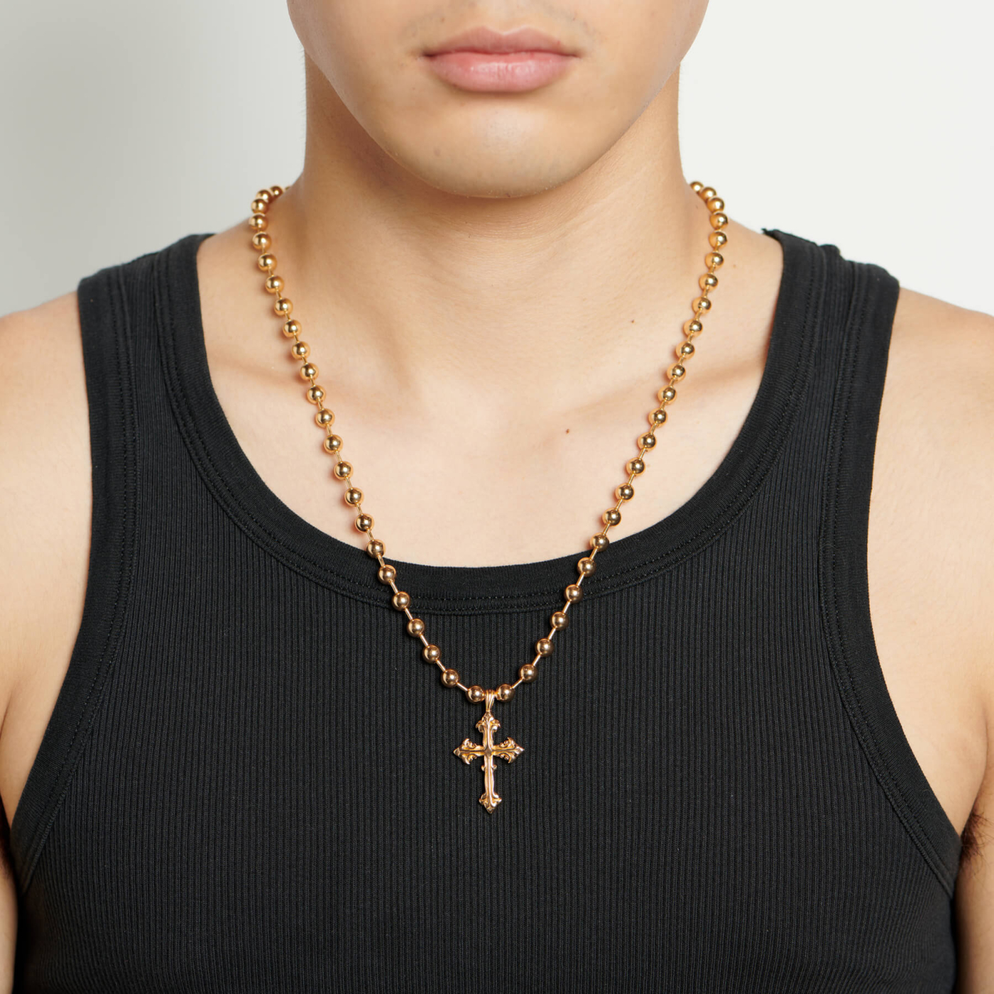 【ギフト】 Necklace Cross Chain Beaded Gold | BICOCCHI EMANUELE アクセサリー