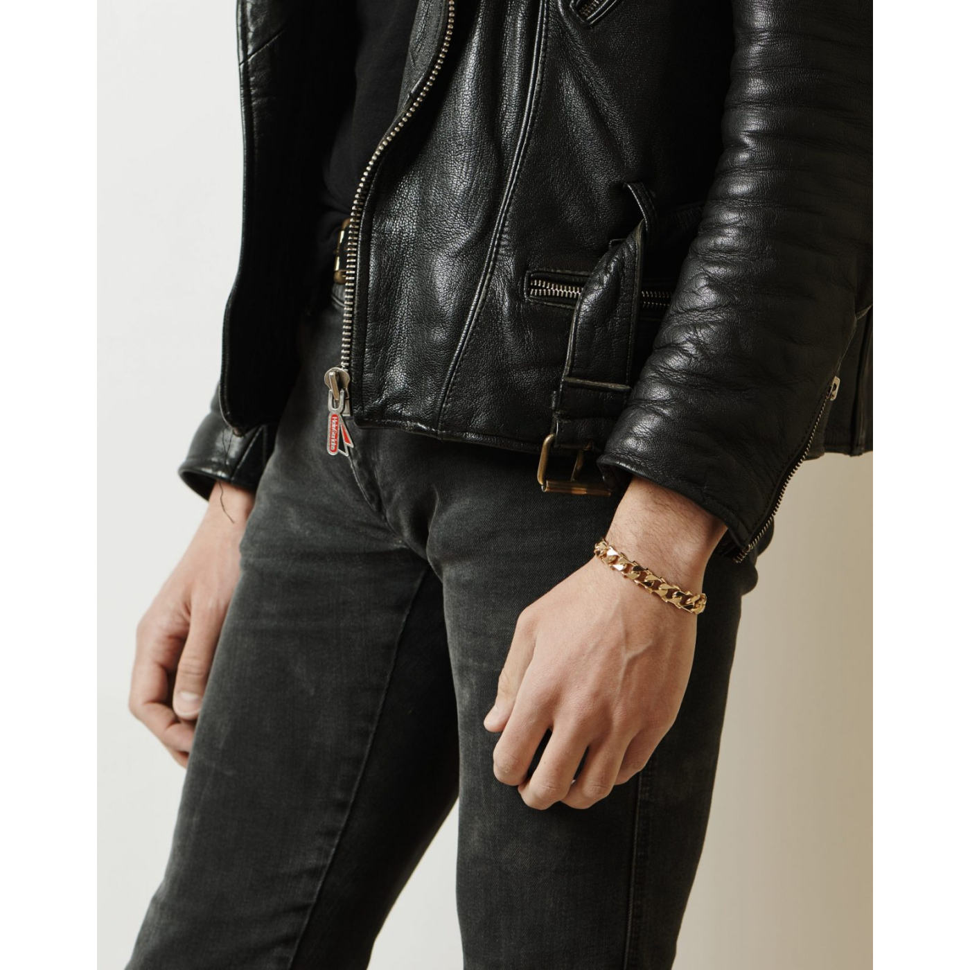 Chain Cuff Leather jacket