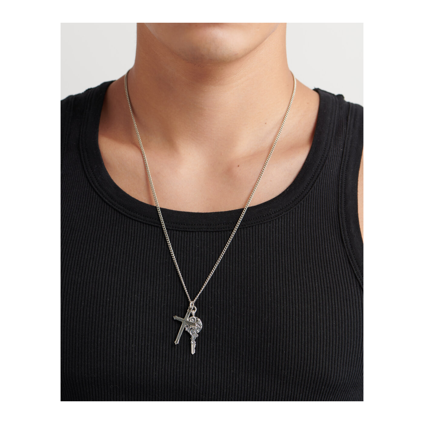 CROSS AND KEY NECKLACE