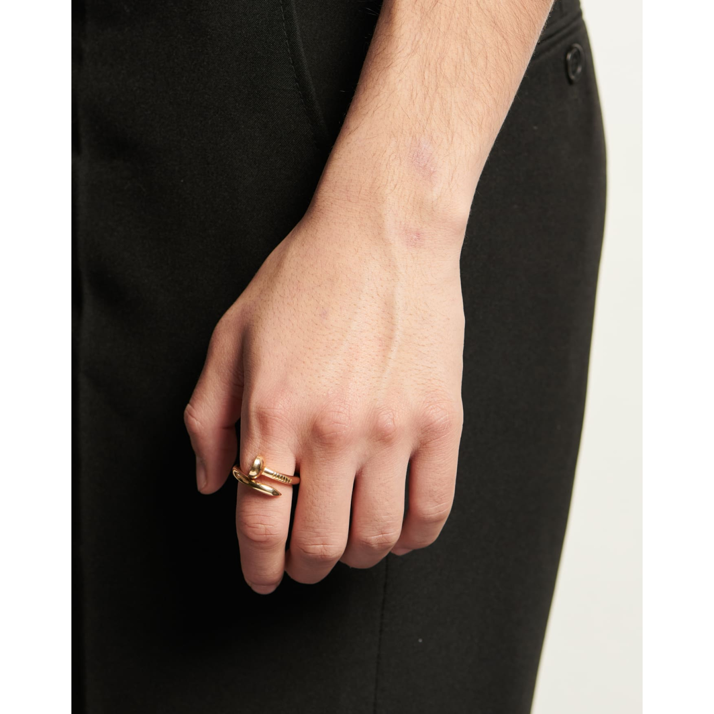 Gold plated sterling silver crest spiral ring | EMANUELE