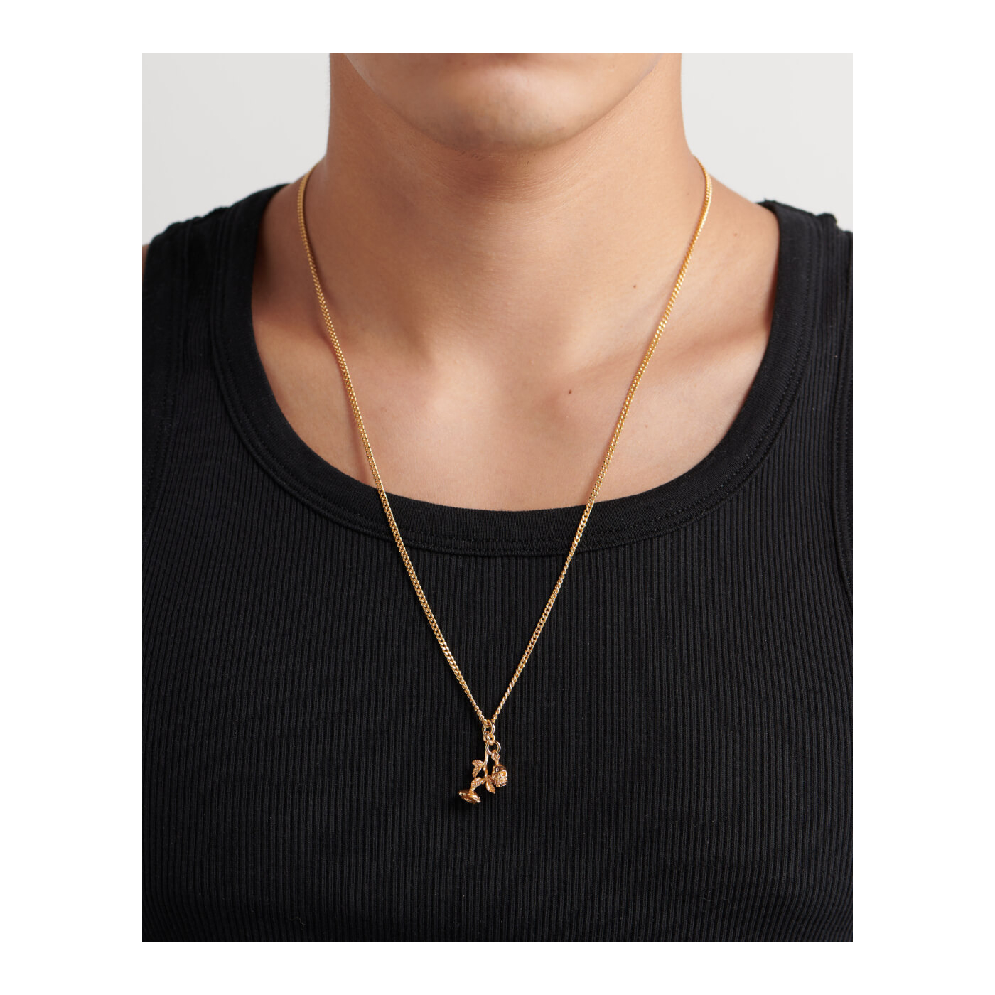 Gold Plated Silver Skull & Rose Necklace | EMANUELE BICOCCHI