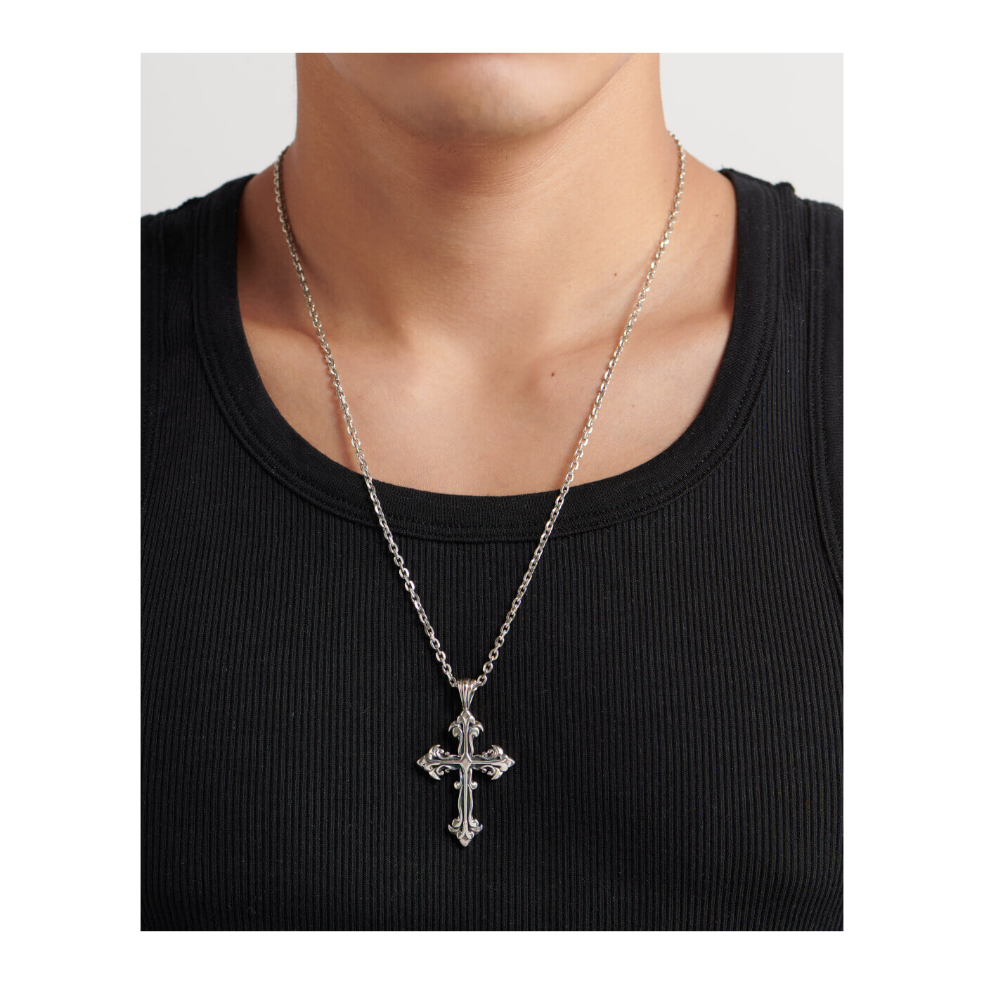 Cross Men Gold Over Sterling Silver Gucci Necklace