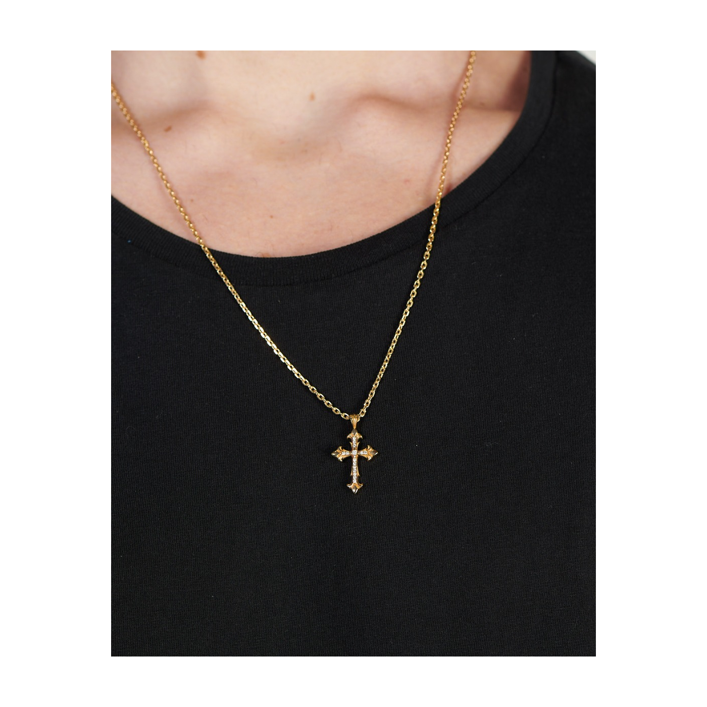 Mini gold cross best sale