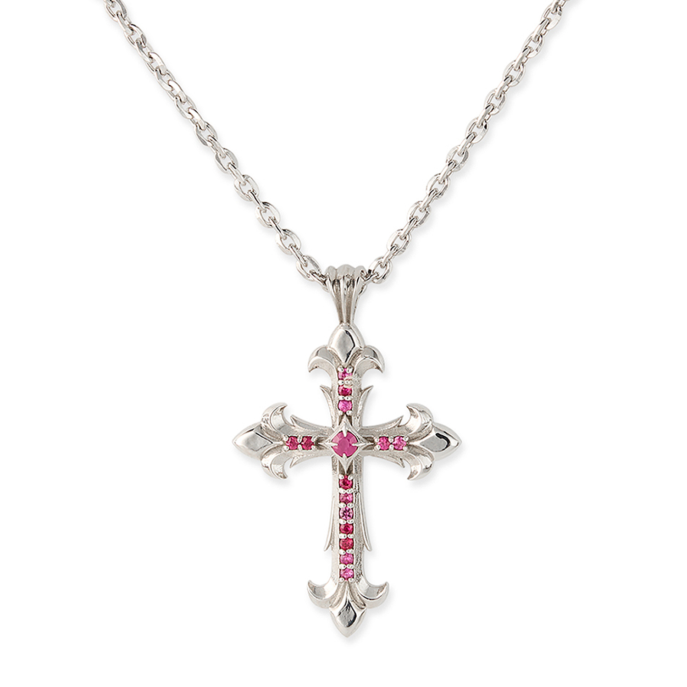 PRECIOUS STONE CROSS NECKLACE