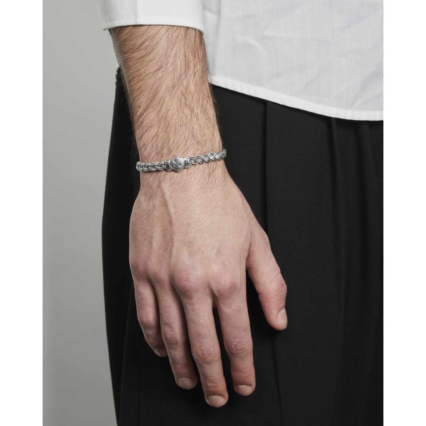 Small Diamond-Cut Flat Braided Bracelet | Emanuele Bicocchi