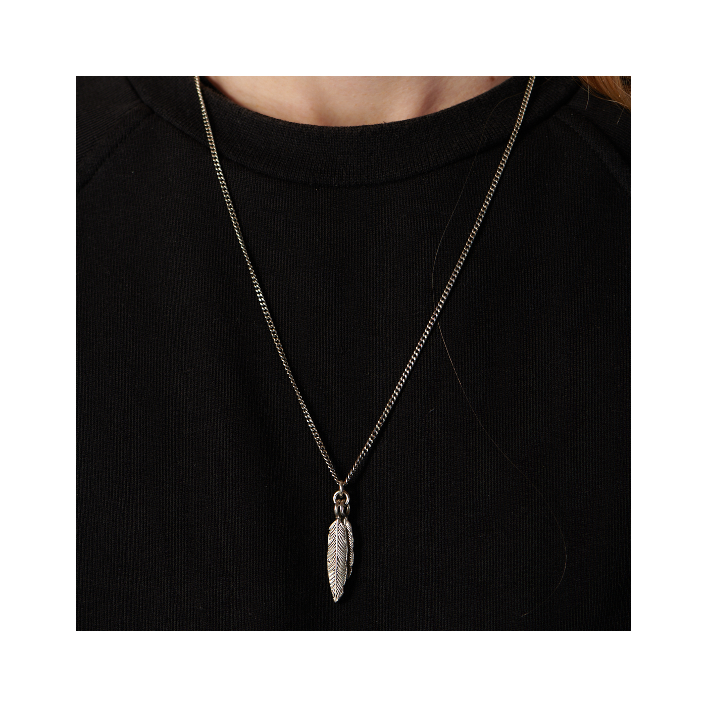 M & F Western Men's Silver Twisted Feather Necklace | Sheplers