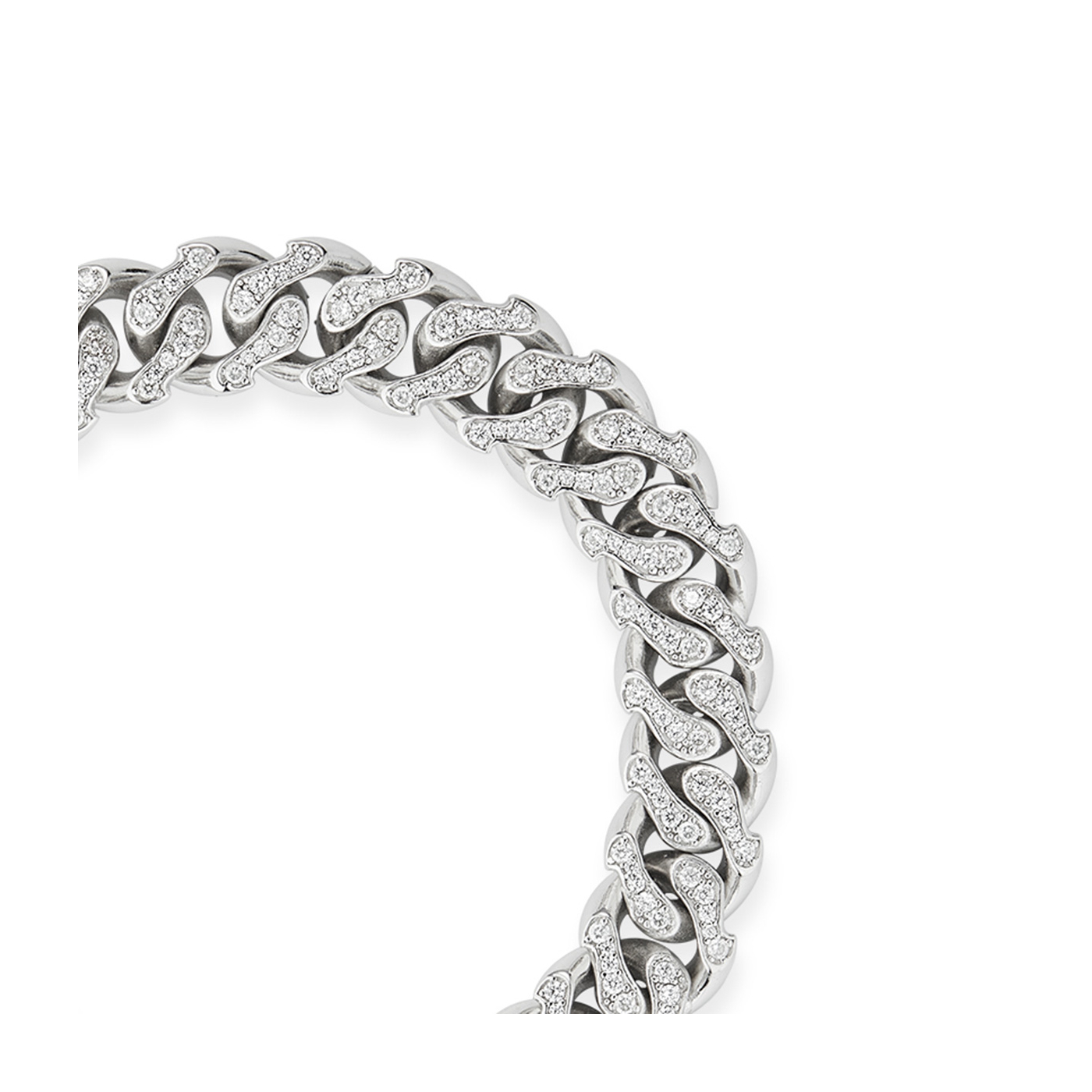Emanuele Bicocchi Silver Crystal Chain Ring