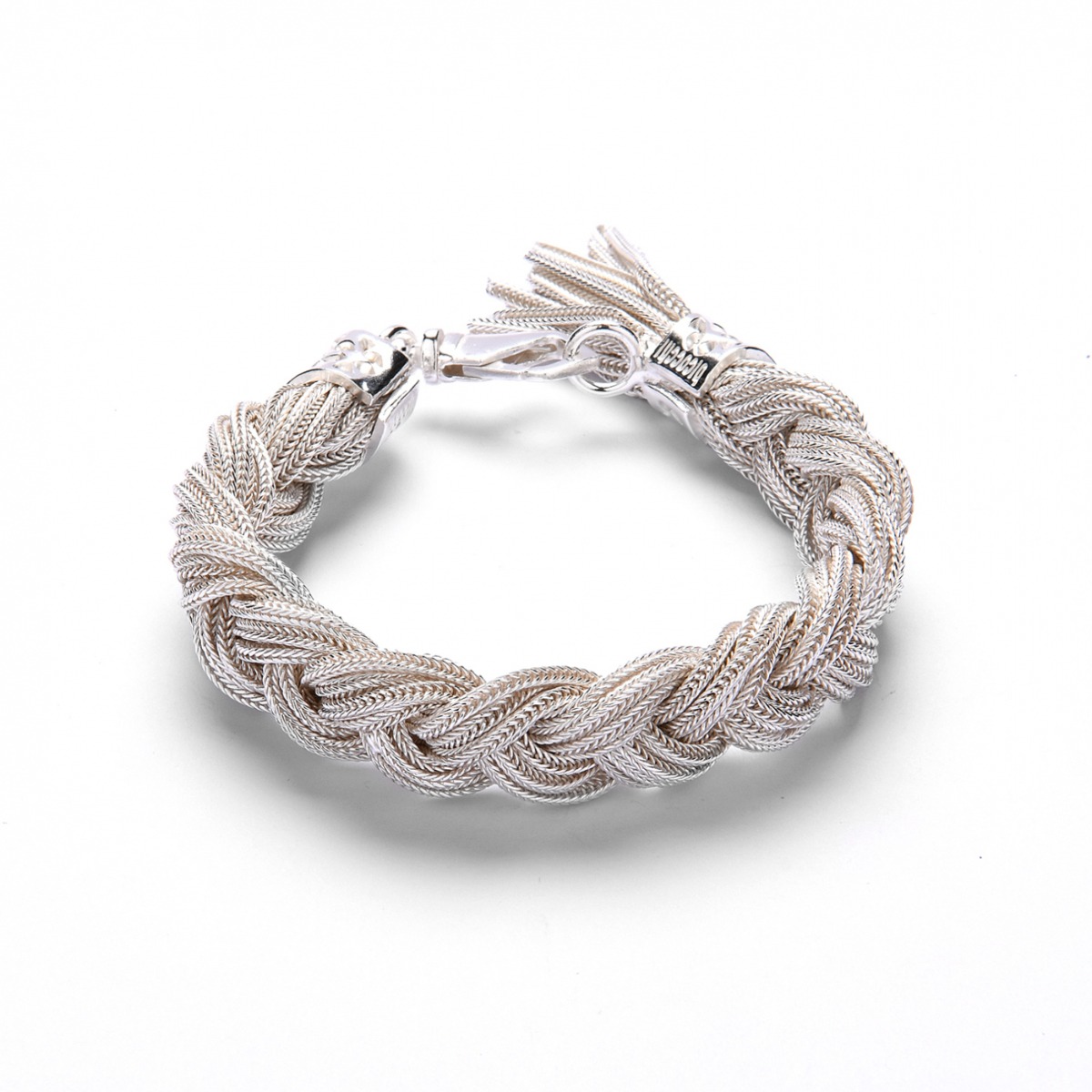 ブレスレット emanuele bicocchi ROUND BRAID MEDIUM BRACELT (RTB2 SILVER) Emanuele Bicocchi Round Braid Bracelet | Silver | FARFETCH